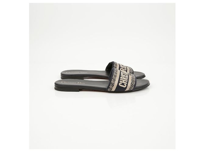 Dior Mules in cotone ricamate da donna Deep Blue - vista 3
