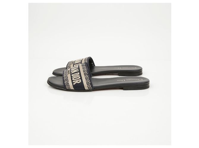 Dior Mules in cotone ricamate da donna Deep Blue - vista 5