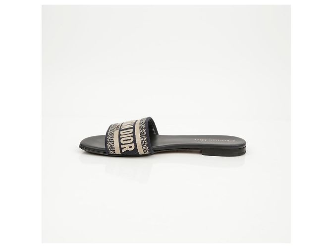 Dior Mules in cotone ricamate da donna Deep Blue - vista 8