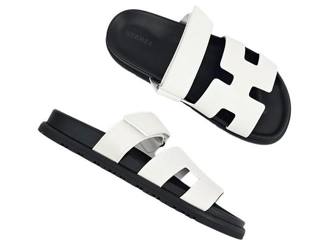 Hermès Sandali Chypre Pantofole da Donna Blanc - vista 10