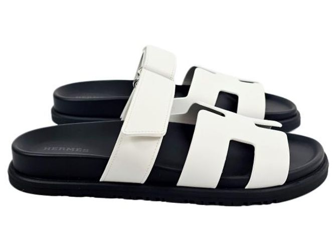 Hermès Sandali Chypre Pantofole da Donna Blanc - vista 11