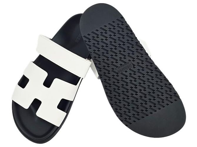 Hermès Sandali Chypre Pantofole da Donna Blanc - vista 13