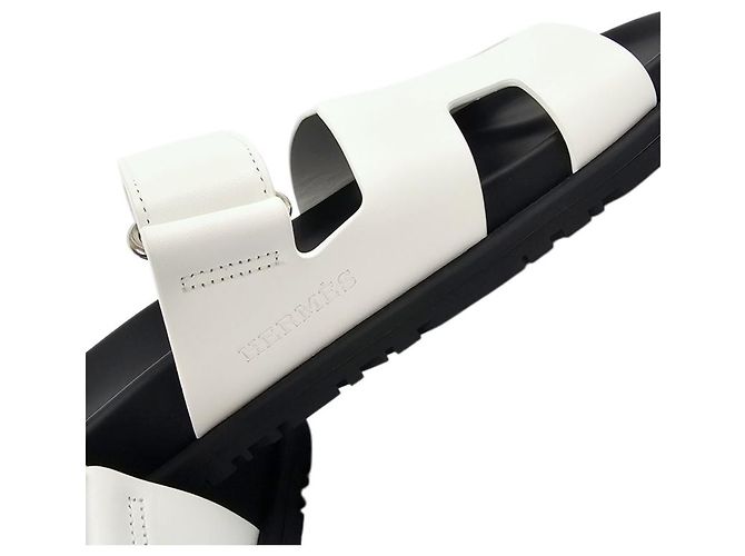 Hermès Sandali Chypre Pantofole da Donna Blanc - vista 14
