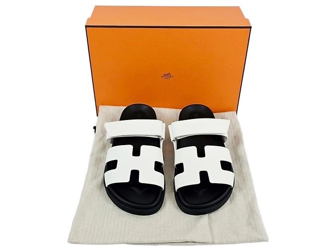 Hermès Sandali Chypre Pantofole da Donna Blanc - vista 16