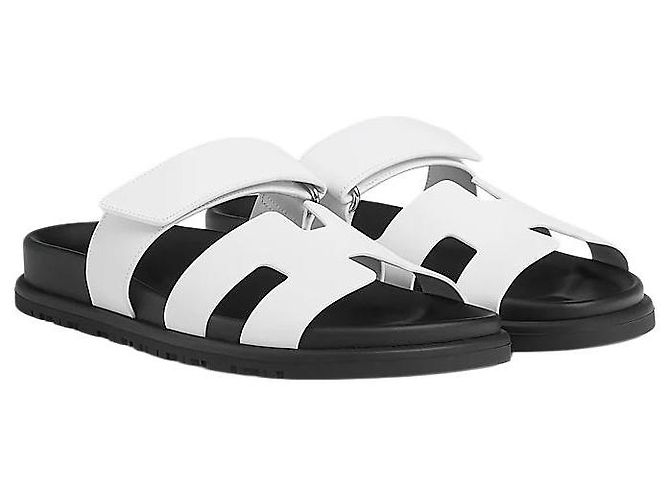 Hermès Sandali Chypre Pantofole da Donna Blanc - vista 2