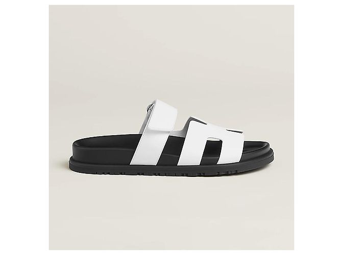 Hermès Sandali Chypre Pantofole da Donna Blanc - vista 4