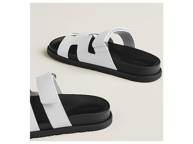 Hermès Sandali Chypre Pantofole da Donna Blanc - vista 6