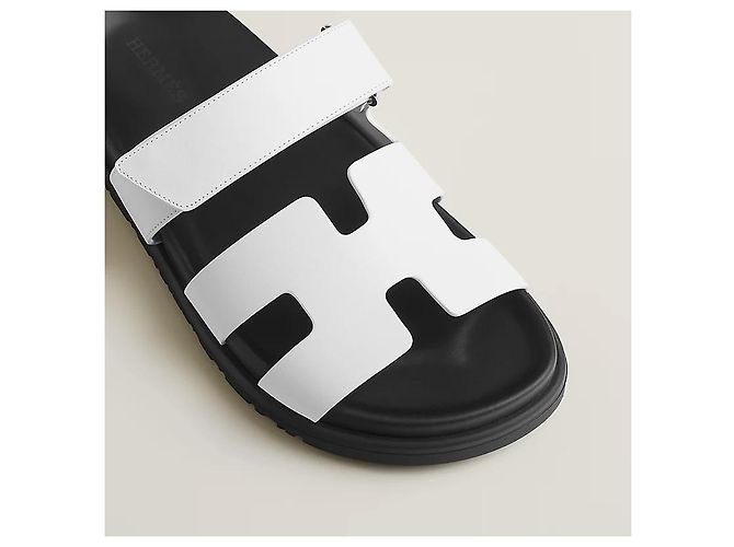 Hermès Sandali Chypre Pantofole da Donna Blanc - vista 7