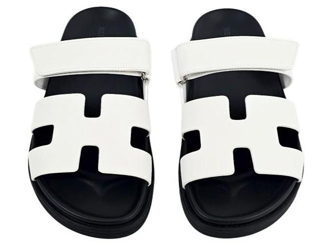 Hermès Sandali Chypre Pantofole da Donna Blanc - vista 8