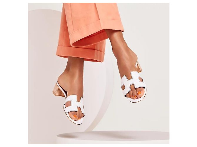 Hermès Sandali ciabatte Oasis da donna Blanc - vista 3