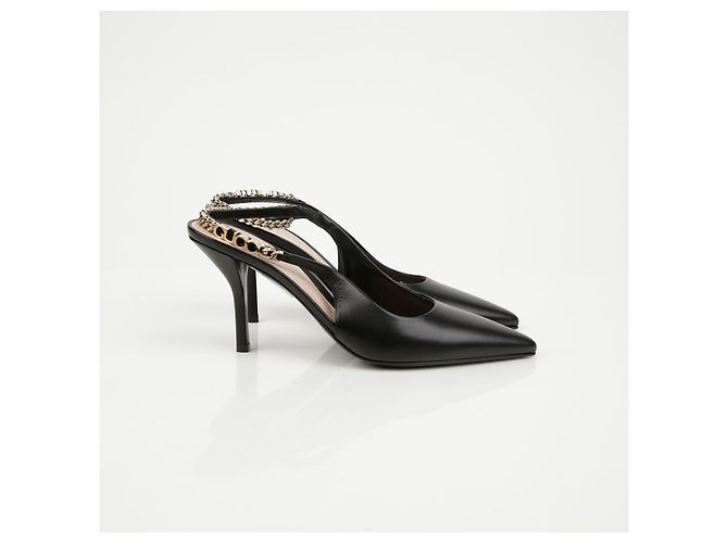 Gucci Slingback Pumps aus schwarzem Leder - Ansicht 3