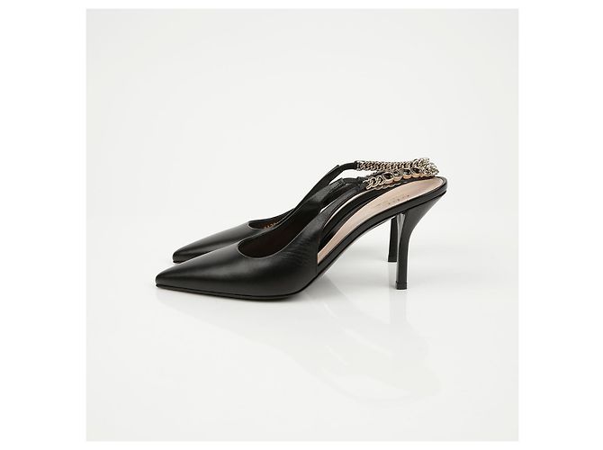 Gucci Slingback Pumps aus schwarzem Leder - Ansicht 5