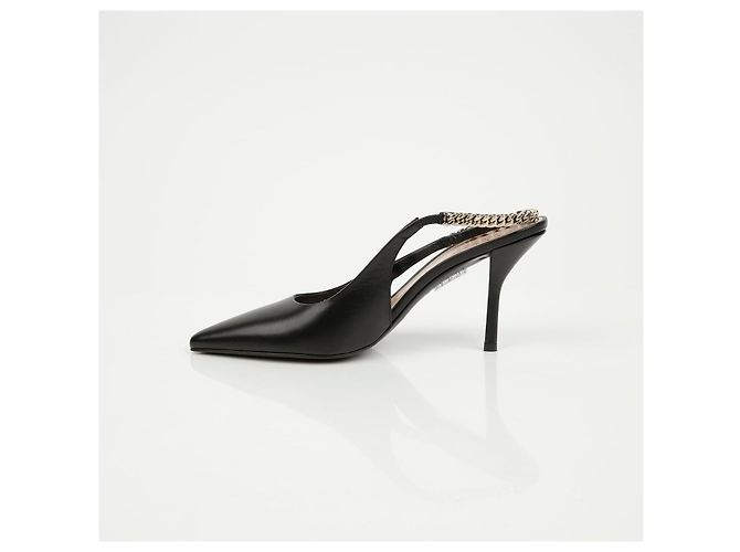 Gucci Slingback Pumps aus schwarzem Leder - Ansicht 8