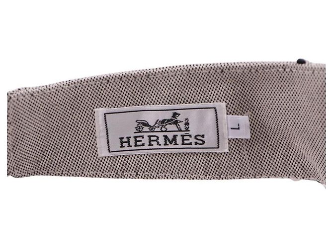 Visera Hermès Effrangee Negra de Algodón - vista 9