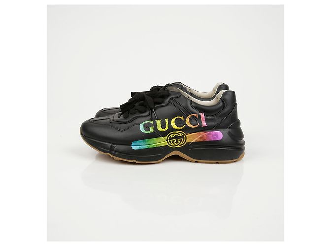 Gucci Sneakers da donna Lighton Rainbow Leather Nero - vista 4