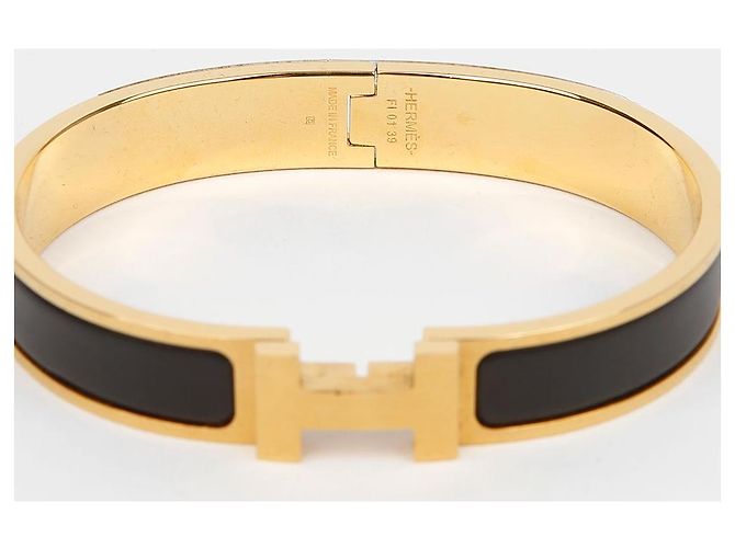 Bracciale Hermès Click HH Marrone Metallo - vista 3