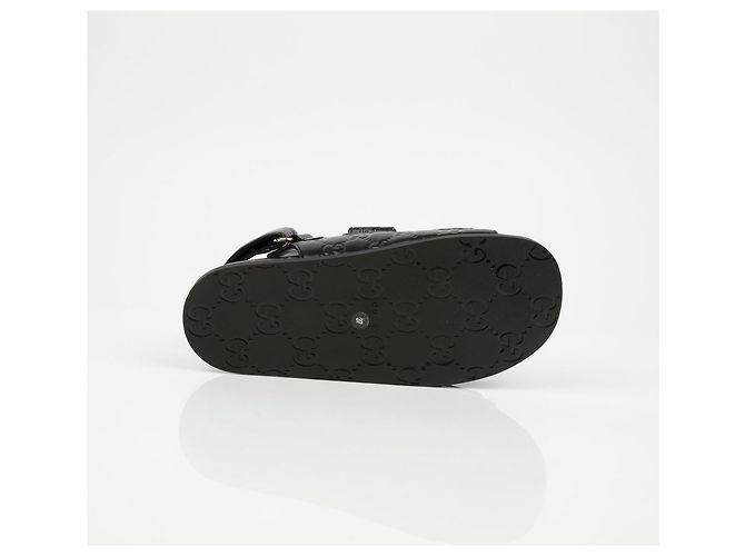 Sandali Gucci Double G in pelle nera - vista 10