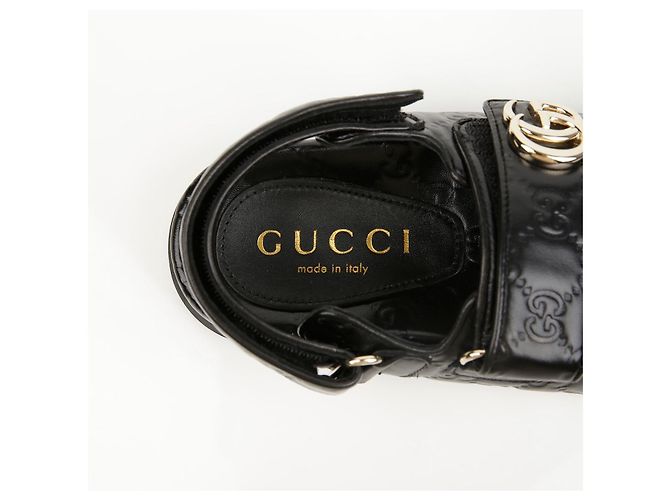 Sandali Gucci Double G in pelle nera - vista 11