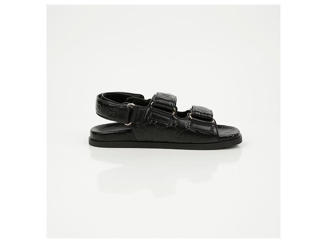 Sandali Gucci Double G in pelle nera - vista 7