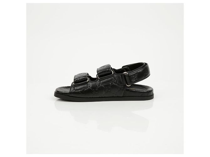 Sandali Gucci Double G in pelle nera - vista 8