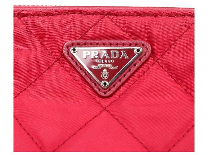 Prada Bolsa de ombro acolchoada em nylon rosa com corrente - vista 11