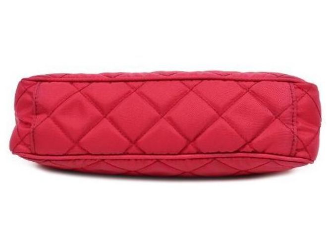 Prada Bolsa de ombro acolchoada em nylon rosa com corrente - vista 4