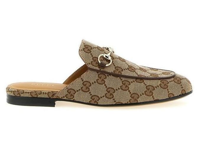 Mocassini Gucci Princetown Beige in Pelle - vista 2