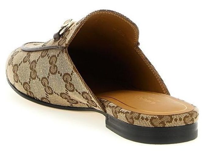 Mocassini Gucci Princetown Beige in Pelle - vista 4