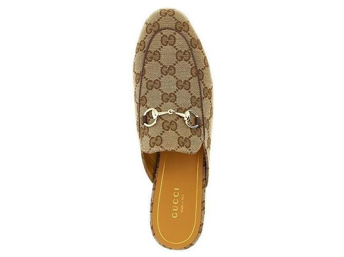 Mocassini Gucci Princetown Beige in Pelle - vista 5