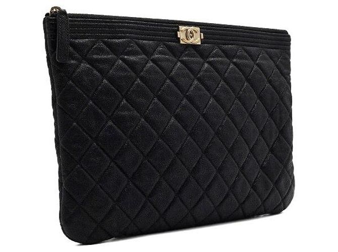 Chanel Borsa a pochette Boy New Medium in caviale nero - vista 3