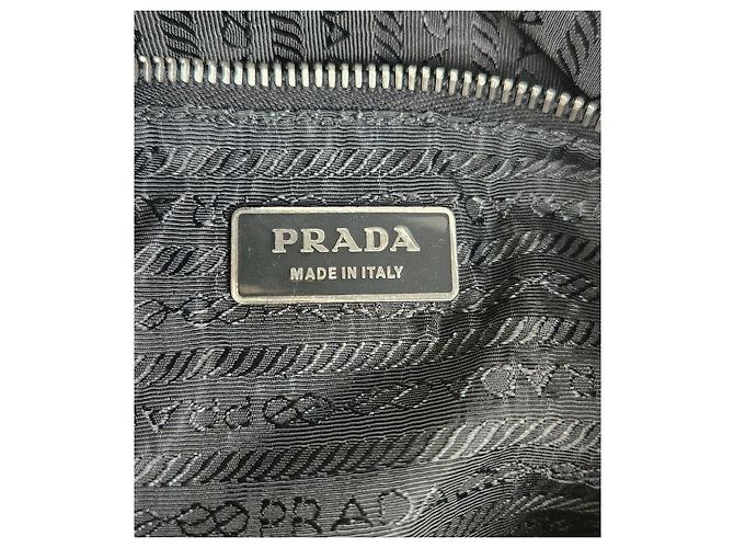 Prada Borsa a tracolla hobo in nylon nero - vista 13