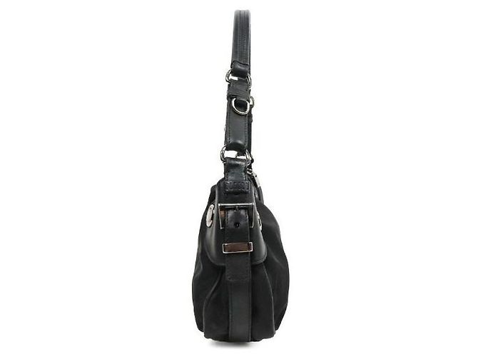 Prada Borsa a tracolla hobo in nylon nero - vista 2