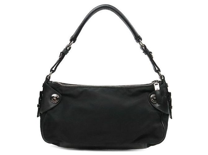 Prada Borsa a tracolla hobo in nylon nero - vista 3