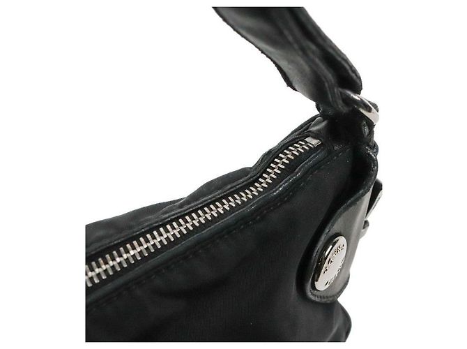 Prada Borsa a tracolla hobo in nylon nero - vista 8
