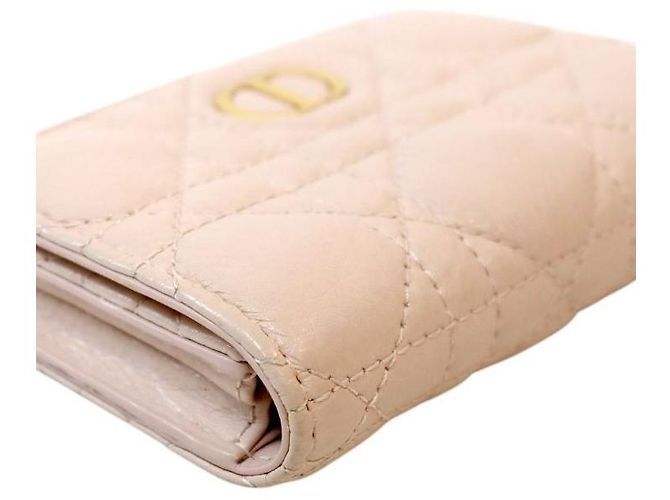 Dior Tarjetero de piel acolchada rosa - vista 6