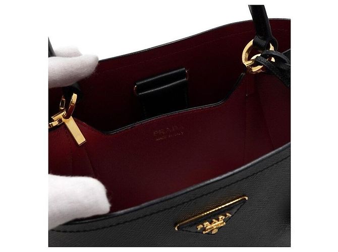 Prada Borsa Tote e Borsa a Tracolla Saffiano Panier Double Large - vista 6