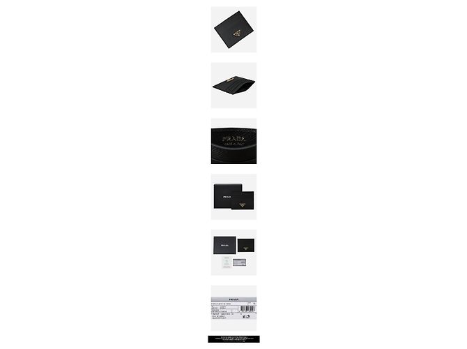 Prada Portacarte Triangle in Saffiano Nero - vista 3