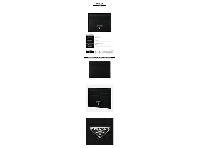 Prada Saffiano Triangle Kartenetui Black Silver QHH - Ansicht 2