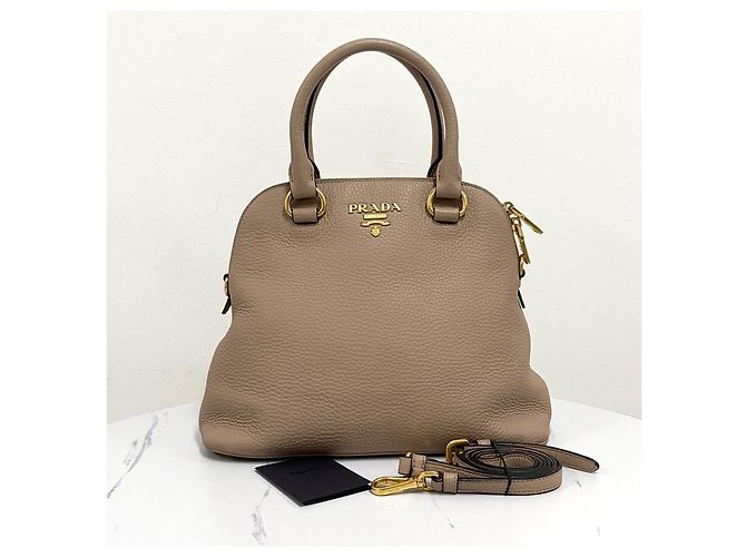 Prada Borsa a tracolla Mini Dome Tote in Vitello Daino - vista 3