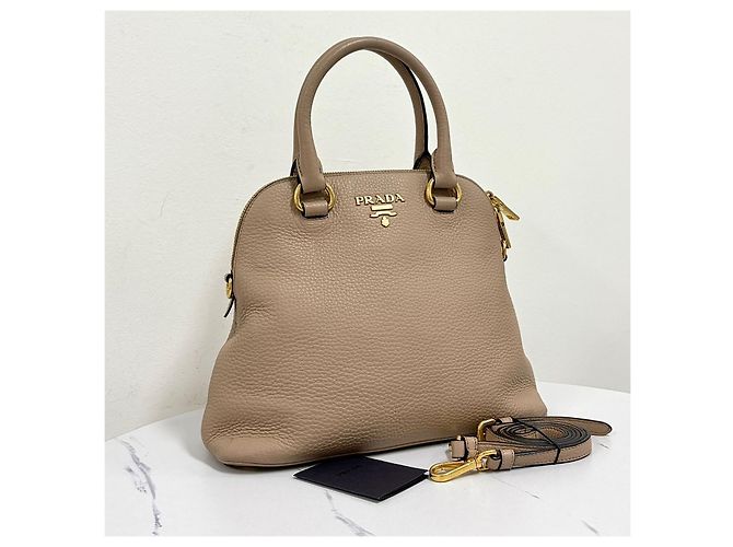 Prada Borsa a tracolla Mini Dome Tote in Vitello Daino - vista 4