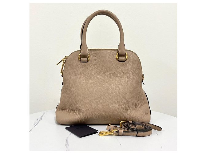 Prada Borsa a tracolla Mini Dome Tote in Vitello Daino - vista 5