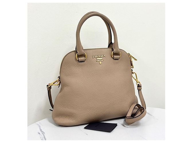 Prada Borsa a tracolla Mini Dome Tote in Vitello Daino - vista 7