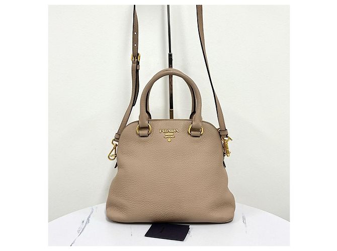 Prada Borsa a tracolla Mini Dome Tote in Vitello Daino - vista 8