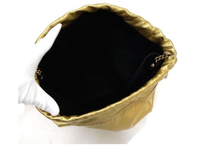 Autre Marque Borsa a secchiello Gold Teddy con coulisse - vista 5