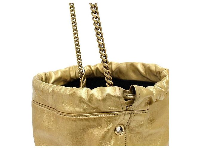 Autre Marque Borsa a secchiello Gold Teddy con coulisse - vista 9