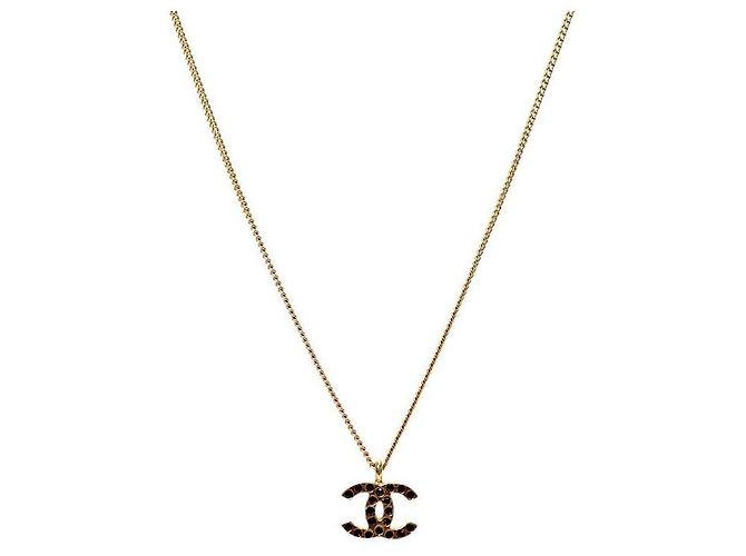 Chanel Black Cubic CC Gold Necklace - view 2