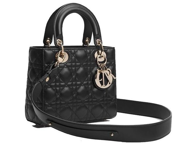 Dior Borsa a tracolla in pelle di agnello nera - vista 2