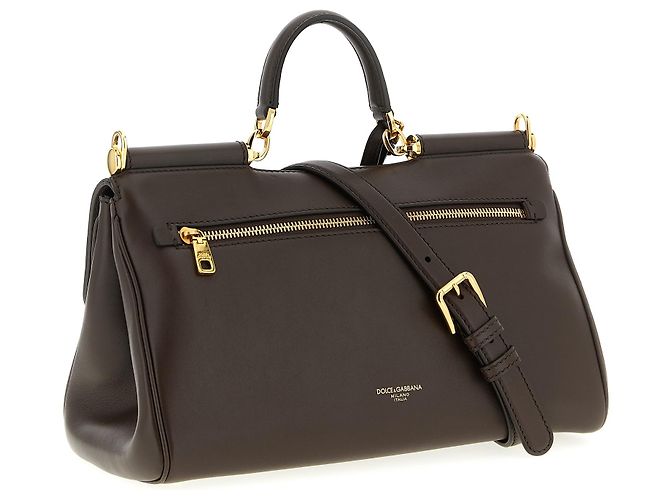Dolce & Gabbana Borsa crossbody in vitello marrone - vista 2