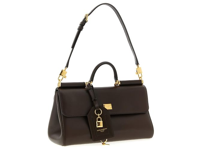 Dolce & Gabbana Borsa crossbody in vitello marrone - vista 3