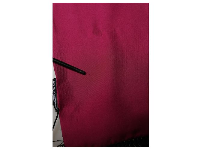 Dolce & Gabbana Sciarpa stola in pizzo frangiato in seta bordeaux da uomo - vista 2